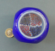 Load image into Gallery viewer, MURANO Faceted Paperweight with Double Overlay &amp; Internal Millefiori Floating Layer
