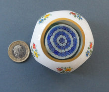 Load image into Gallery viewer, Vintage MURANO Faceted Paperweight with Overlay &amp; Internal Milleifiori Floating Mushroom
