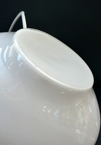 1960s White Danish Holmegaard Glass Lamp. 14 1/2 inches in height