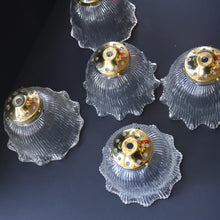 Load image into Gallery viewer, Fine Vintage HOLOPHANE Style Ribbed Glass Pendant Lamp Shade with Brass Hanging Fitment

