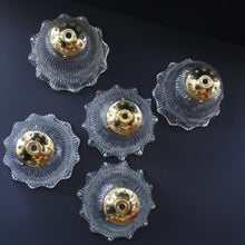 Load image into Gallery viewer, Fine Vintage HOLOPHANE Style Ribbed Glass Pendant Lamp Shade with Brass Hanging Fitment
