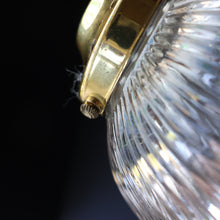 Load image into Gallery viewer, Fine Vintage HOLOPHANE Style Ribbed Glass Pendant Lamp Shade with Brass Hanging Fitment
