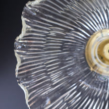 Load image into Gallery viewer, Fine Vintage HOLOPHANE Style Ribbed Glass Pendant Lamp Shade with Brass Hanging Fitment
