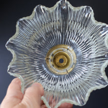 Load image into Gallery viewer, Fine Vintage HOLOPHANE Style Ribbed Glass Pendant Lamp Shade with Brass Hanging Fitment
