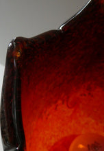 Load image into Gallery viewer, 1950s Scottish VASART Glass Tulip Lamp in Swirly Scarlet Red and Black Shades. WORKING
