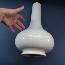 Load image into Gallery viewer, MID-CENTURY:  Highly Collectable. Matched Pair of White CASA PUPO Bulbous Ceramic Lamps. Each with stamp on base
