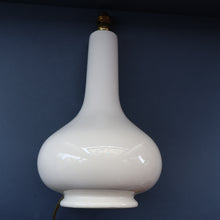 Load image into Gallery viewer, MID-CENTURY:  Highly Collectable. Matched Pair of White CASA PUPO Bulbous Ceramic Lamps. Each with stamp on base
