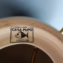 Load image into Gallery viewer, MID-CENTURY:  Highly Collectable. Matched Pair of White CASA PUPO Bulbous Ceramic Lamps. Each with stamp on base
