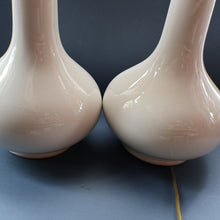 Load image into Gallery viewer, MID-CENTURY:  Highly Collectable. Matched Pair of White CASA PUPO Bulbous Ceramic Lamps. Each with stamp on base
