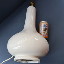 Load image into Gallery viewer, MID-CENTURY:  Highly Collectable. Matched Pair of White CASA PUPO Bulbous Ceramic Lamps. Each with stamp on base
