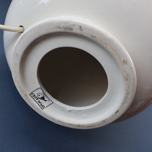 MID-CENTURY:  Highly Collectable. Matched Pair of White CASA PUPO Bulbous Ceramic Lamps. Each with stamp on base