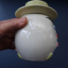 Load image into Gallery viewer, Quirky 1950s Coin Bank SWEAR BOX. Comical man with Two Expressive Faces
