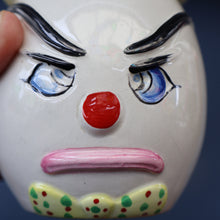 Load image into Gallery viewer, Quirky 1950s Coin Bank SWEAR BOX. Comical man with Two Expressive Faces.
