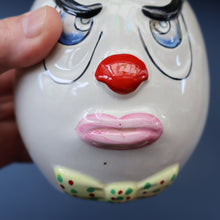 Load image into Gallery viewer, Quirky 1950s Coin Bank SWEAR BOX. Comical man with Two Expressive Faces
