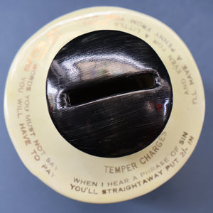 Quirky 1950s Coin Bank SWEAR BOX. Comical man with Two Expressive Faces