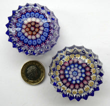 Load image into Gallery viewer, Cute MINIATURE PAIR of Scottish Perthshire Glass Paperweights with Fluted Sides. 1970s
