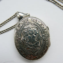 Load image into Gallery viewer, Large Victorian Solid Silver Locket and Thick Chain
