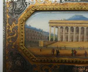 Antique 1840s French Aide Momoire with Watercolour of The Madeleine in Paris