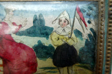 Load image into Gallery viewer, 1830s Continental Trinket Box; with quirky painting on the lid &amp; antique mirror inside
