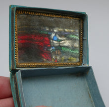 Load image into Gallery viewer, 1830s Continental Trinket Box; with quirky painting on the lid &amp; antique mirror inside
