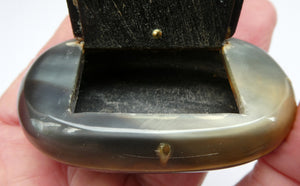 Fine Antique GEORGIAN Scottish Cow Horn Snuff Box with Hinged Lid