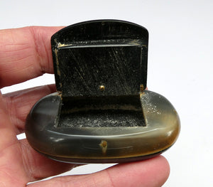 Fine Antique GEORGIAN Scottish Cow Horn Snuff Box with Hinged Lid