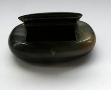 Load image into Gallery viewer, Fine Antique GEORGIAN Scottish Cow Horn Snuff Box with Hinged Lid
