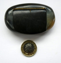 Load image into Gallery viewer, Fine Antique GEORGIAN Scottish Cow Horn Snuff Box with Hinged Lid
