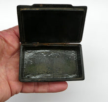 Load image into Gallery viewer, ANTIQUE Victorian Papier Mache Snuff Box with Inlaid Lid
