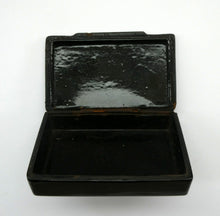 Load image into Gallery viewer, ANTIQUE Victorian Papier Mache Snuff Box with Inlaid Lid
