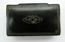 Load image into Gallery viewer, ANTIQUE Victorian Papier Mache Snuff Box with Inlaid Lid
