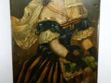 Load image into Gallery viewer, Early 19th Century Antique Snuff Box with Painted Lid Showing a Lady in Fancy Costume
