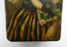 Load image into Gallery viewer, Early 19th Century Antique Snuff Box with Painted Lid Showing a Lady in Fancy Costume
