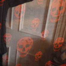 Load image into Gallery viewer, LARGE Genuine  "As New" ALEXANDER MCQUEEN "Red Skulls" Pattern Silk Scarf
