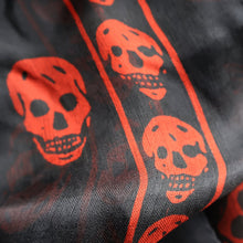 Load image into Gallery viewer, LARGE Genuine  "As New" ALEXANDER MCQUEEN "Red Skulls" Pattern Silk Scarf
