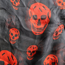 Load image into Gallery viewer, LARGE Genuine  "As New" ALEXANDER MCQUEEN "Red Skulls" Pattern Silk Scarf
