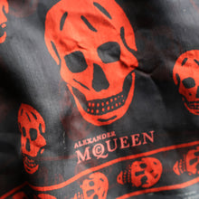 Load image into Gallery viewer, LARGE Genuine  "As New" ALEXANDER MCQUEEN "Red Skulls" Pattern Silk Scarf
