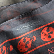 Load image into Gallery viewer, LARGE Genuine  "As New" ALEXANDER MCQUEEN "Red Skulls" Pattern Silk Scarf
