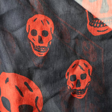 Load image into Gallery viewer, LARGE Genuine  "As New" ALEXANDER MCQUEEN "Red Skulls" Pattern Silk Scarf
