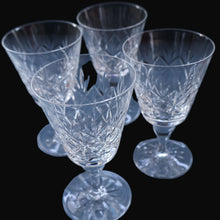 Load image into Gallery viewer, FOUR Vintage 1960s Edinburgh Small Wine or Sherry Glasses. STAR OF EDINBURGH Pattern. 5 1/4 inches
