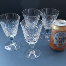 Load image into Gallery viewer, FOUR Vintage 1960s Edinburgh Small Wine or Sherry Glasses. STAR OF EDINBURGH Pattern. 5 1/4 inches
