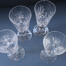 Load image into Gallery viewer, FOUR Vintage 1960s Edinburgh Crystal CHAMPAGNE Flute Glasses. Star of Edinburgh 6 1/4 inches
