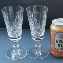 Load image into Gallery viewer, FOUR Vintage 1960s Edinburgh Crystal CHAMPAGNE Flute Glasses. Star of Edinburgh 6 1/4 inches
