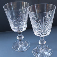 Load image into Gallery viewer, PAIR OF Vintage Edinburgh Crystal LARGE Water (or Red Wine) Goblet.  STAR OF EDINBURGH Pattern. 7 1/4 inches
