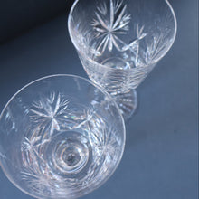 Load image into Gallery viewer, PAIR OF Vintage Edinburgh Crystal LARGE Water (or Red Wine) Goblet.  STAR OF EDINBURGH Pattern. 7 1/4 inches
