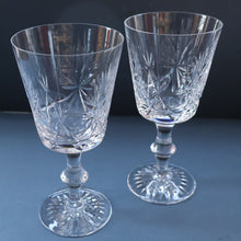 Load image into Gallery viewer, PAIR OF Vintage Edinburgh Crystal LARGE Water (or Red Wine) Goblet.  STAR OF EDINBURGH Pattern. 7 1/4 inches
