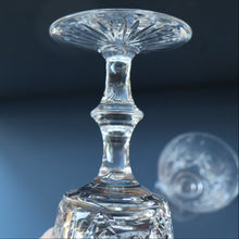 Load image into Gallery viewer, PAIR OF Vintage Edinburgh Crystal LARGE Water (or Red Wine) Goblet.  STAR OF EDINBURGH Pattern. 7 1/4 inches
