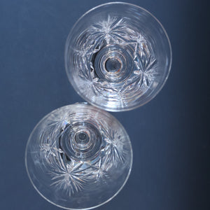 Vintage PAIR OF Edinburgh Crystal Wine Glasses. STAR OF EDINBURGH Pattern: 6 1/4 inches