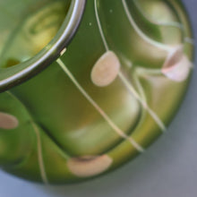 Load image into Gallery viewer, LARGE Bohemian Glass KRALIK Vase with Striefen and Flecken Decoration, c 1899
