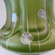 Load image into Gallery viewer, LARGE Bohemian Glass KRALIK Vase with Striefen and Flecken Decoration, c 1899
